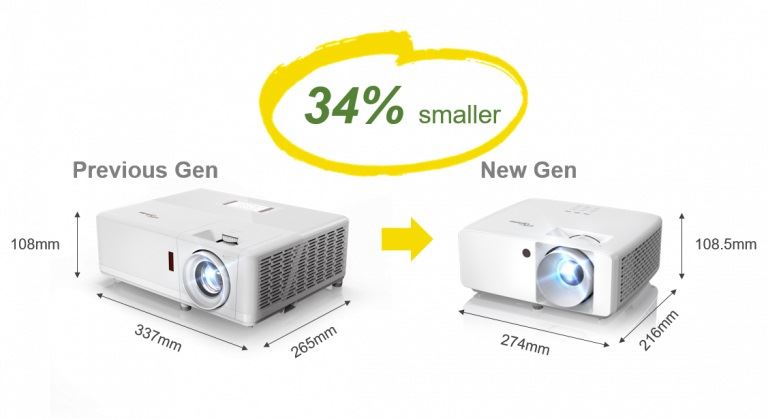 Optoma AZH360ST Ultra-Compact High Brightness FHD 1080p Laser Projector 740